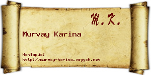 Murvay Karina névjegykártya